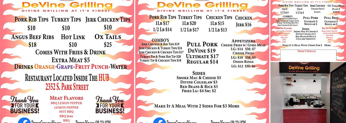 DeVine Grilling Menu