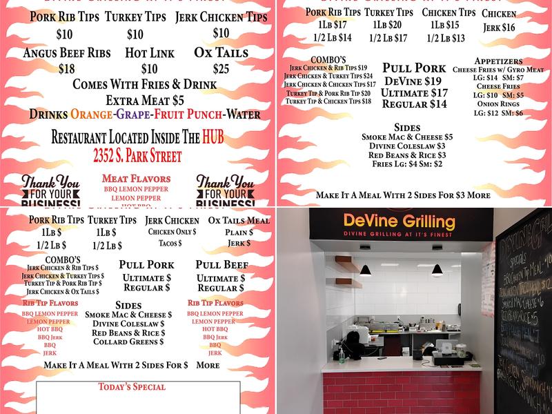 DeVine Grilling Menu