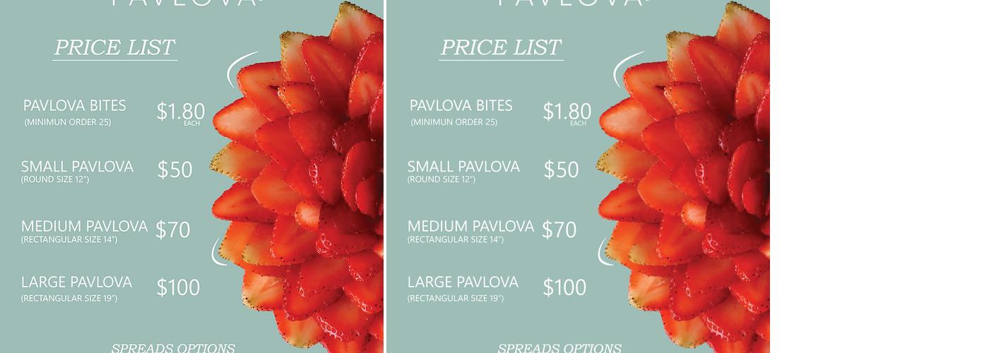 Daisy's Pavlova Menu