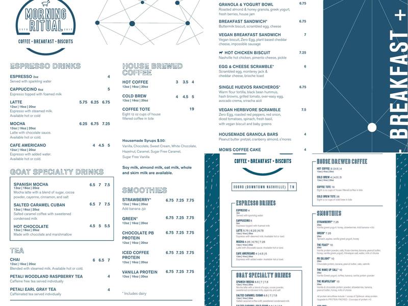 The Morning Ritual Menu