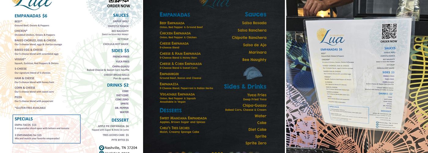 EMPANADA LUA Menu