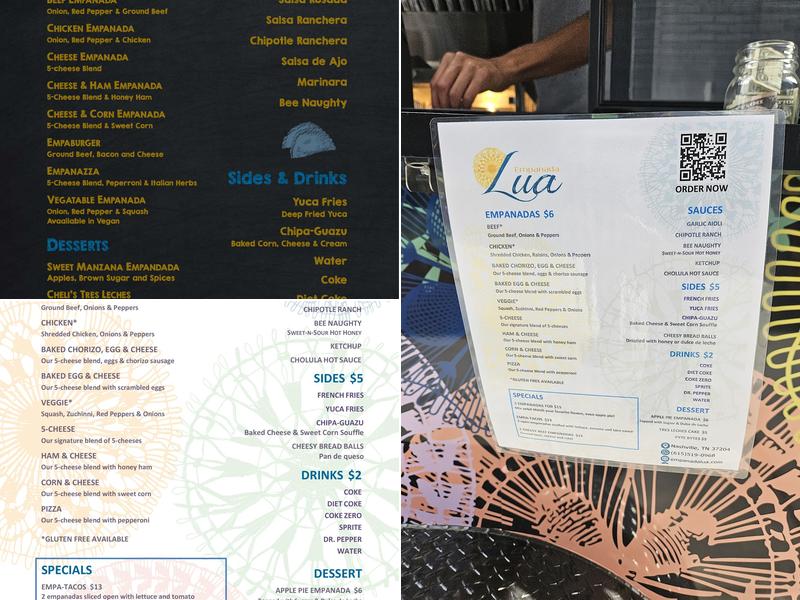EMPANADA LUA Menu
