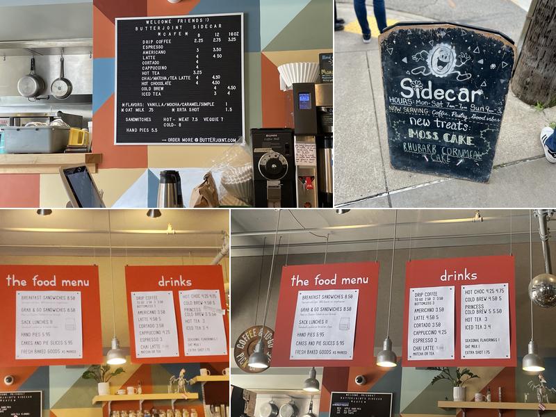 Sidecar Coffee and Bake Shop Menu