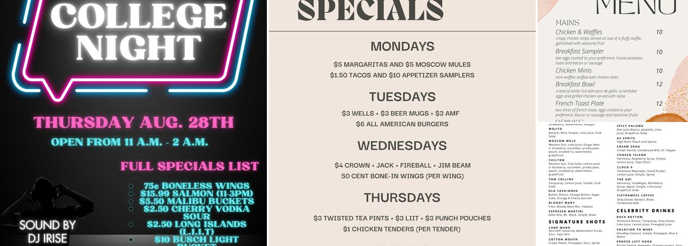 Ground Zero Menu