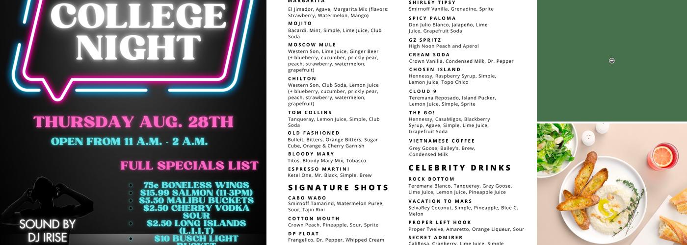 Ground Zero Menu