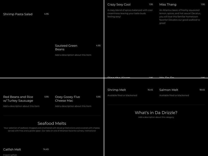 No Chix Allowed Menu