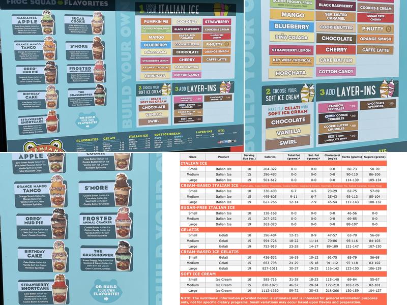 Jeremiah's Italian Ice Menu