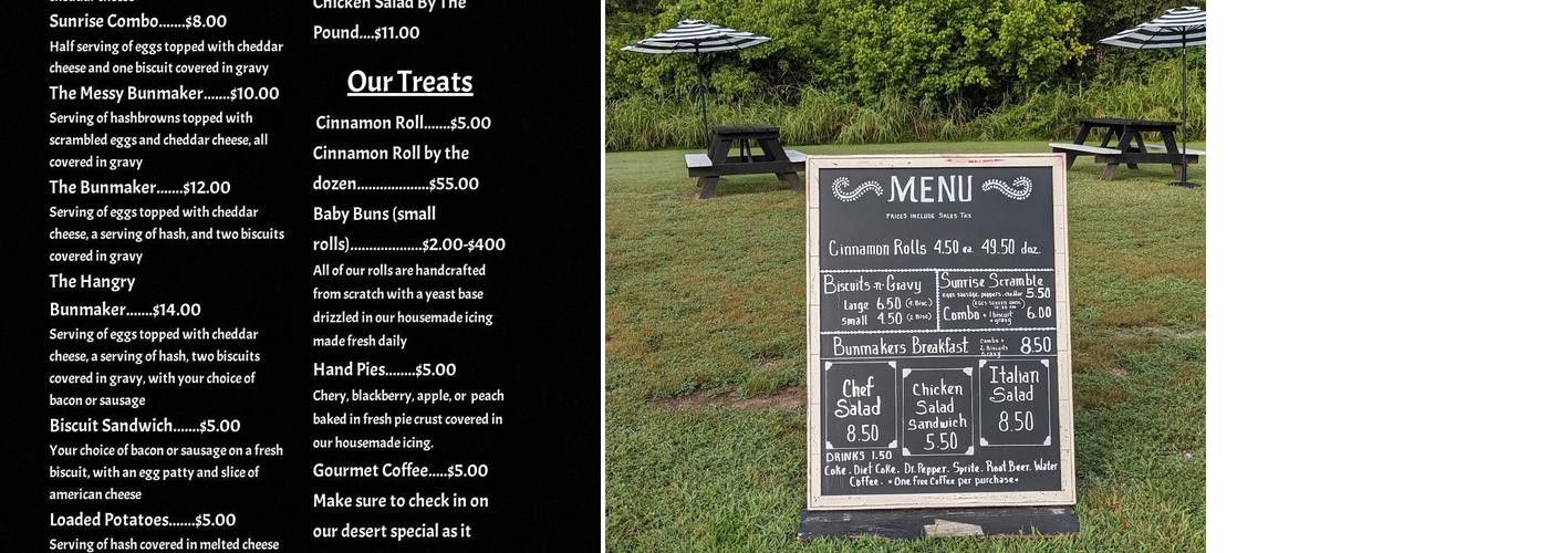 Bunmakers by Carter & Co. Menu