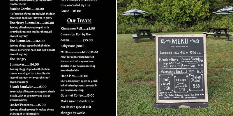 Bunmakers by Carter & Co. Menu