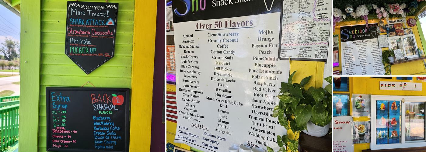 Seabrook Snow Sweets and Treats Menu