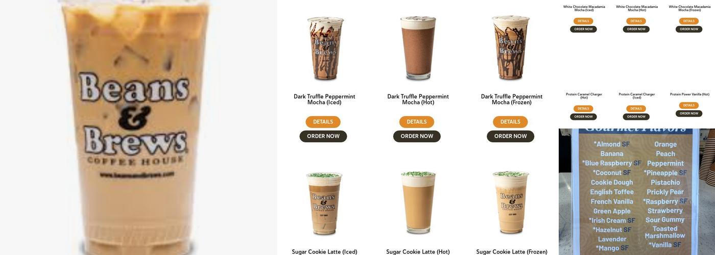 Beans & Brews Coffeehouse Menu