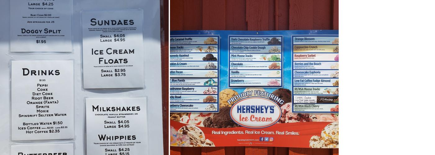Big Adventure Mini Golf and Ice Cream Menu