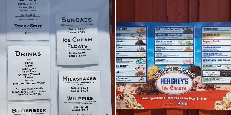 Big Adventure Mini Golf and Ice Cream Menu