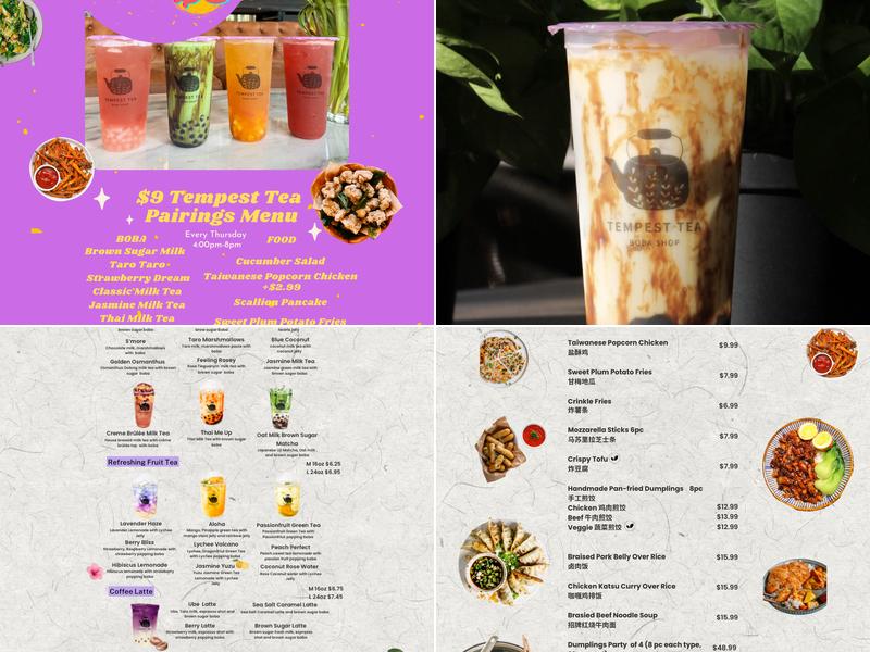 Tempest Tea Menu