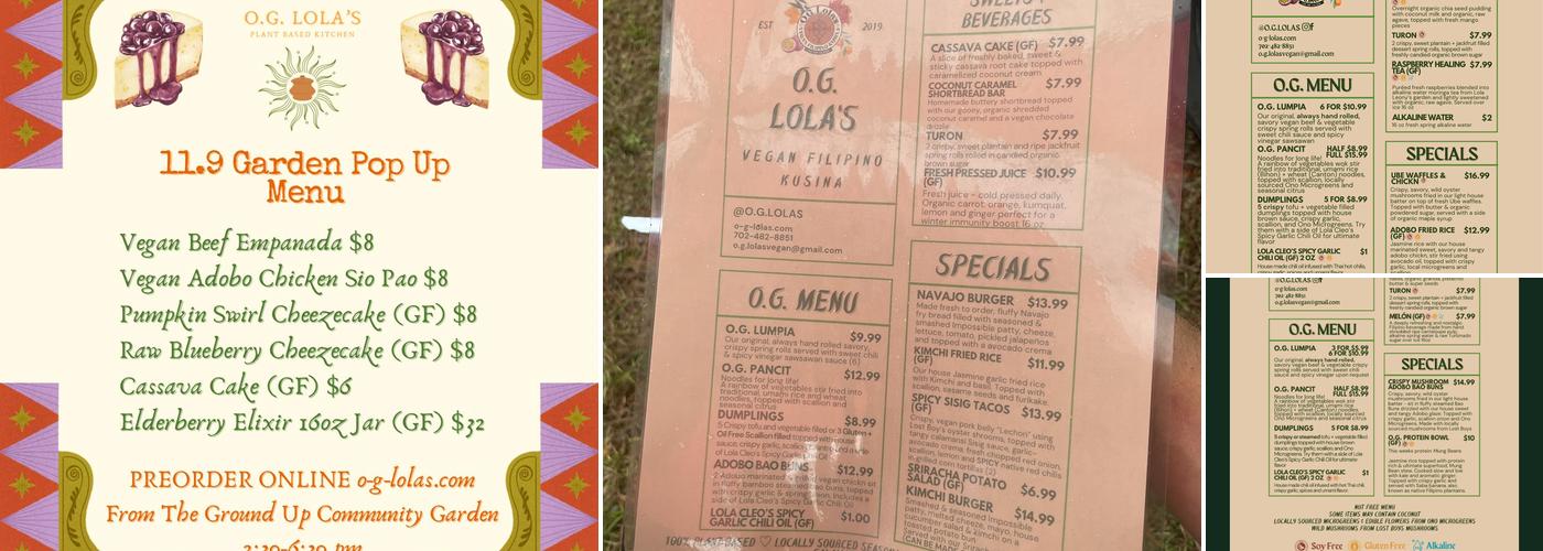 O.G. Lola's Menu