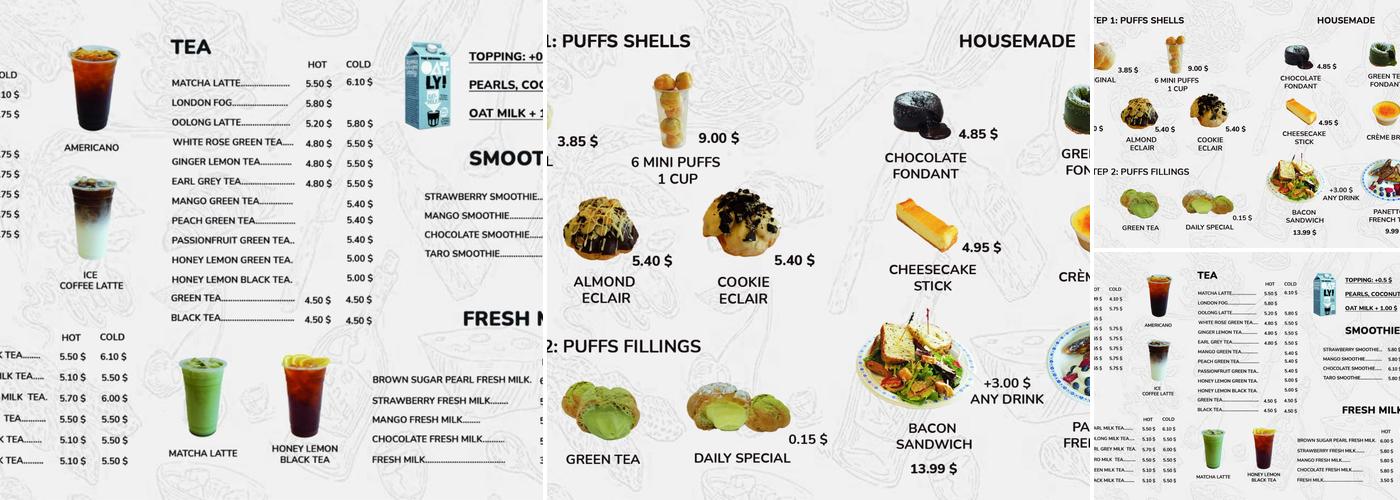 Sweet Puffin Menu