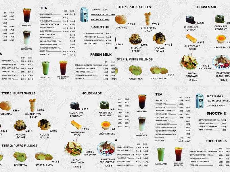 Sweet Puffin Menu
