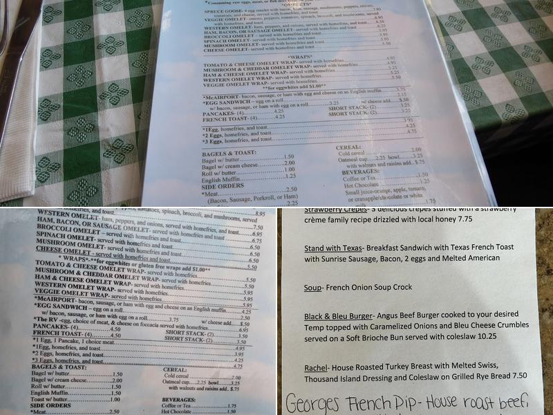 Cherry Ridge Airport cafe Menu