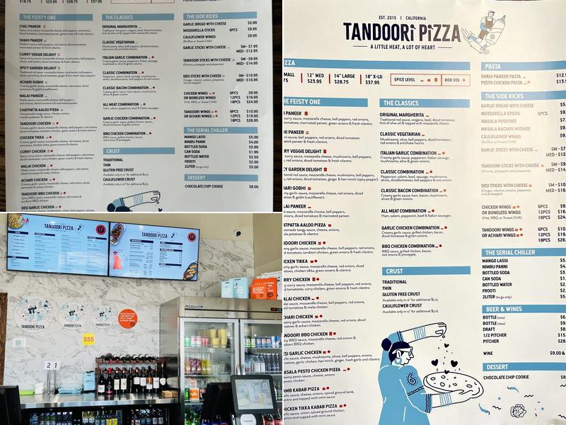 Tandoori Pizza Menu