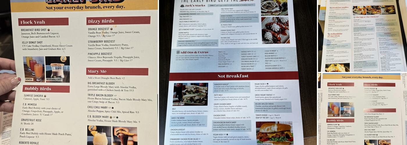 Early Bird Brunch Menu