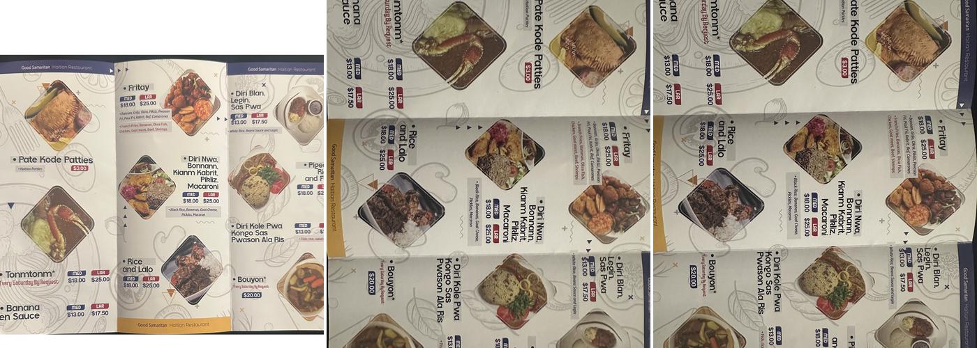 Good Samaritan Haitian Restaurant Menu