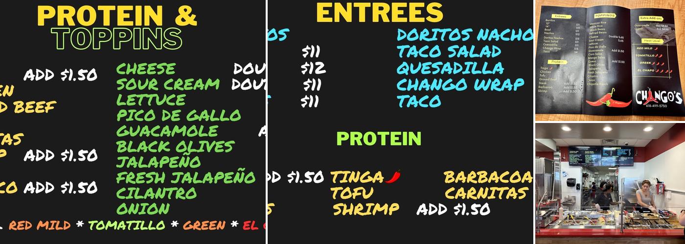 Chango’s Menu