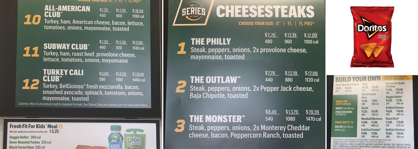Subway Menu