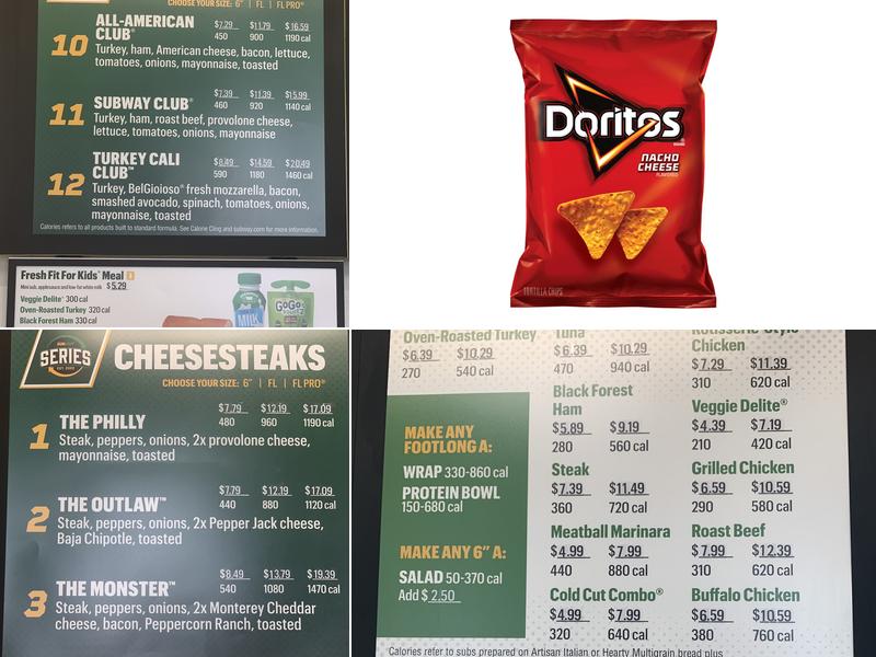 Subway Menu