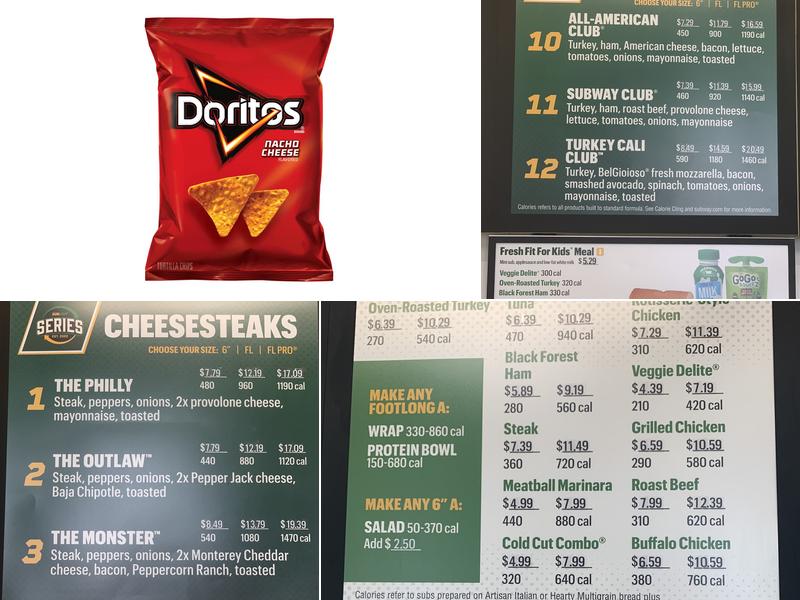 Subway Menu