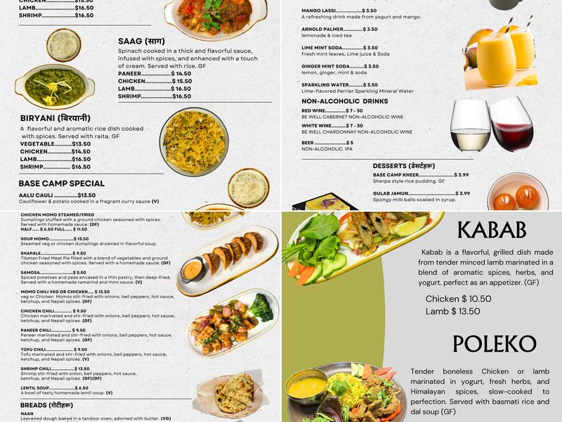 BASE CAMP RESTAURANT Menu