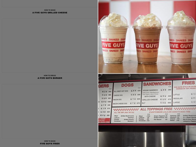 Five Guys Menu