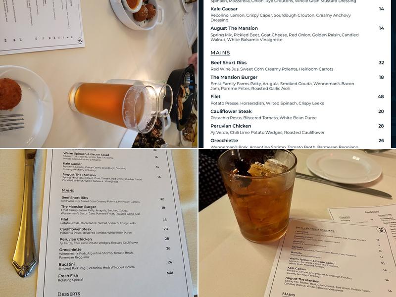 August The Mansion Menu