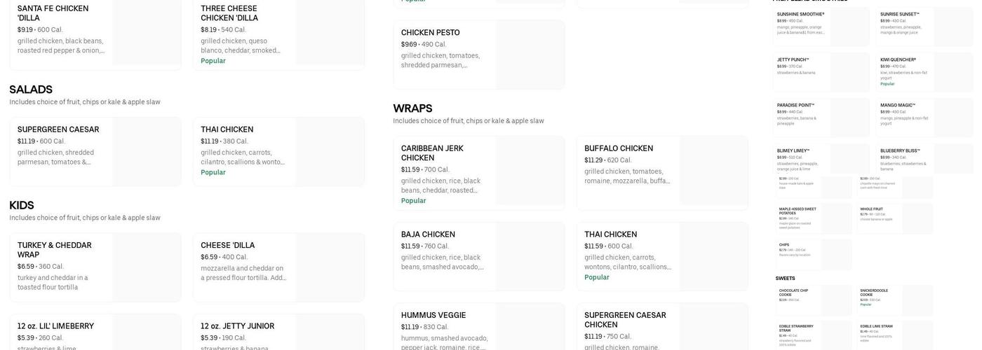 Tropical Smoothie Cafe Menu