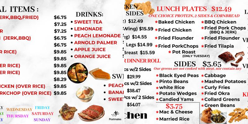 Soul Kitchen Menu