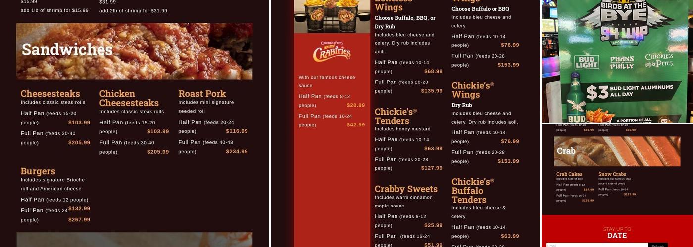 Chickie’s & Pete’s - PHL Airport Terminal E Menu