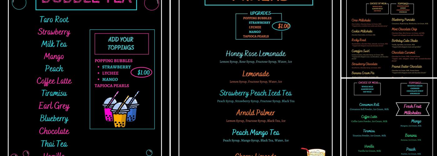 Smoothies on the Square Menu