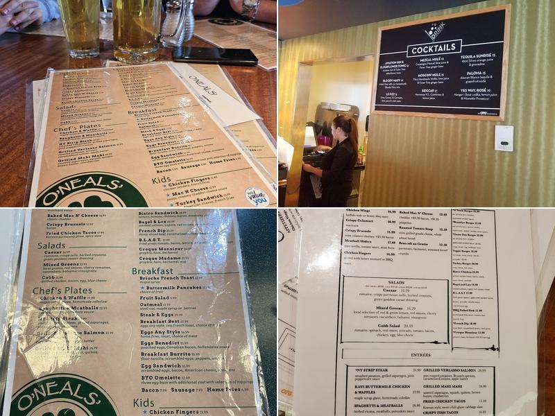 O'Neals' Menu
