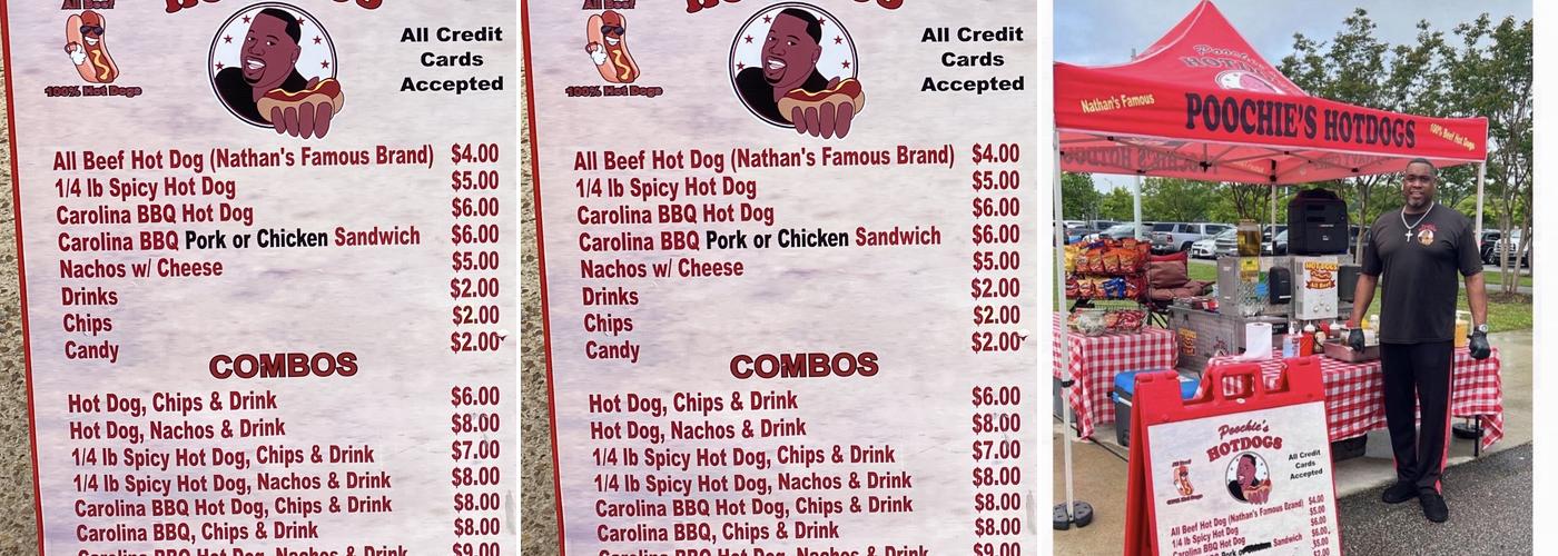 Poochie's Hotdogss Menu