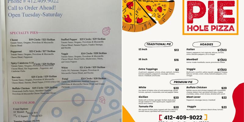 Etna Slice House Menu