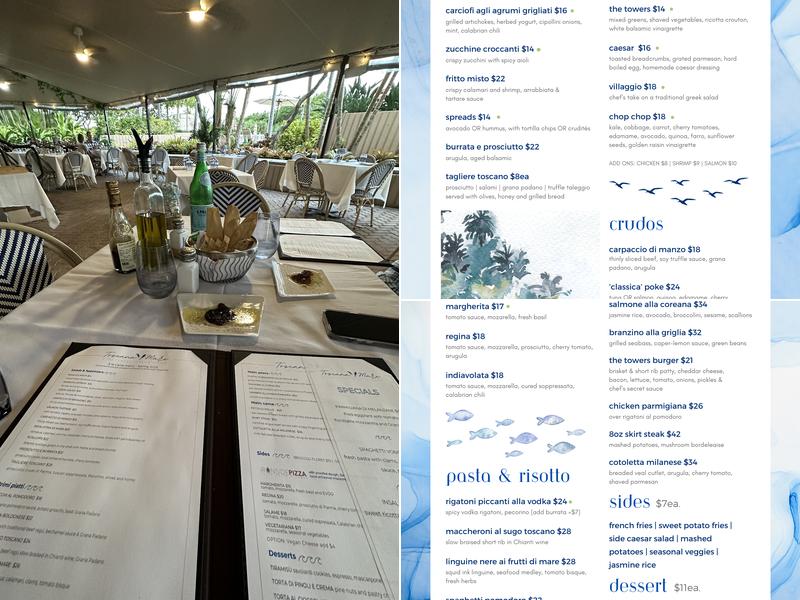 Toscana Mare - Towers of Key Biscayne Menu
