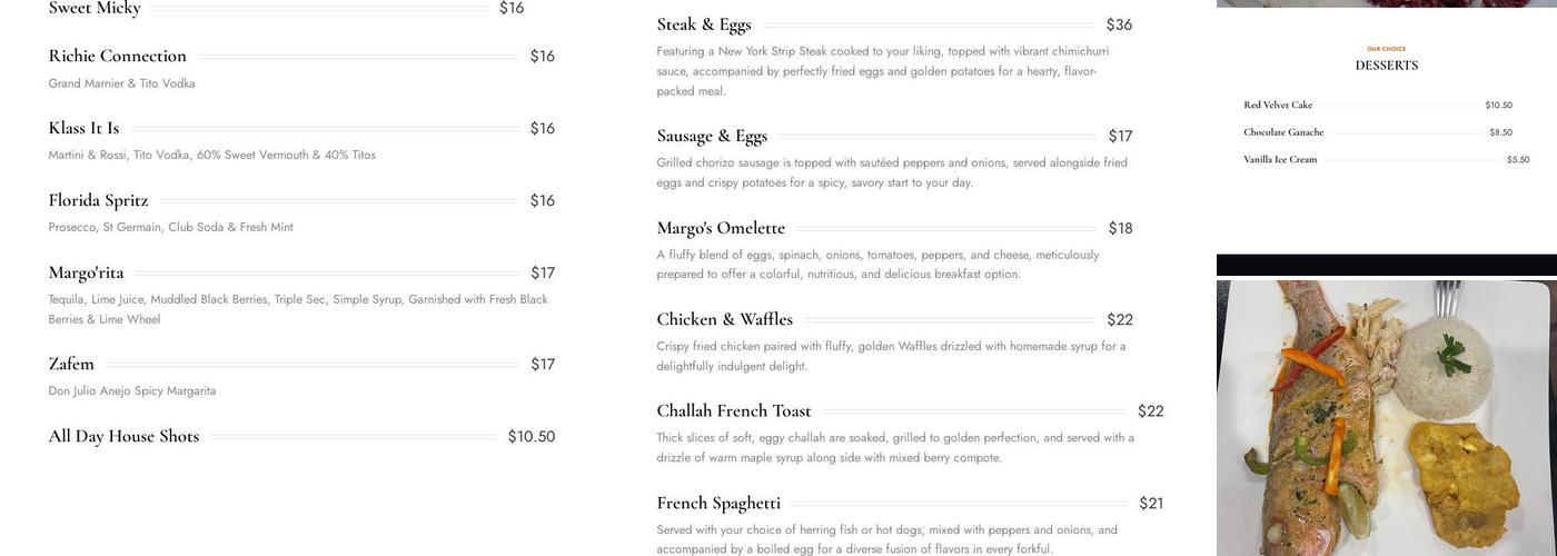 Margo's Kitchen Restaurant Menu