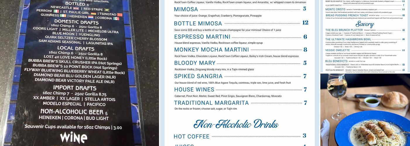 Bleu Monkey Grill Menu