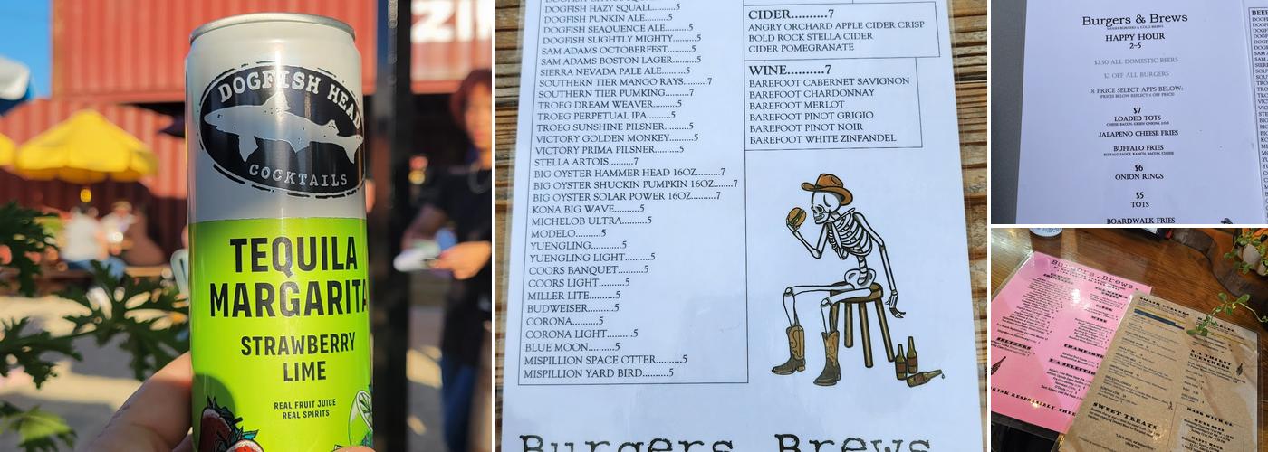 Burgers and Brews Menu