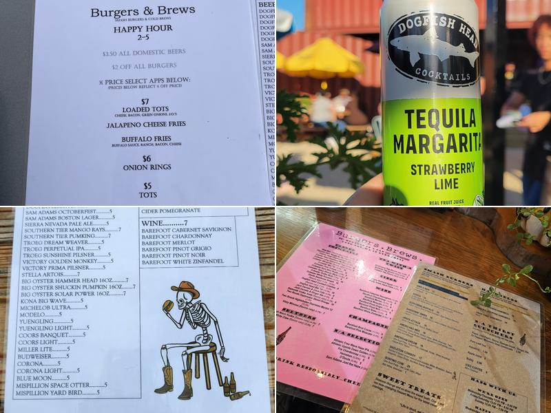 Burgers and Brews Menu