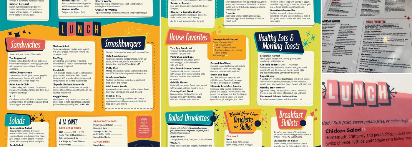 Canopy Road Cafe Menu