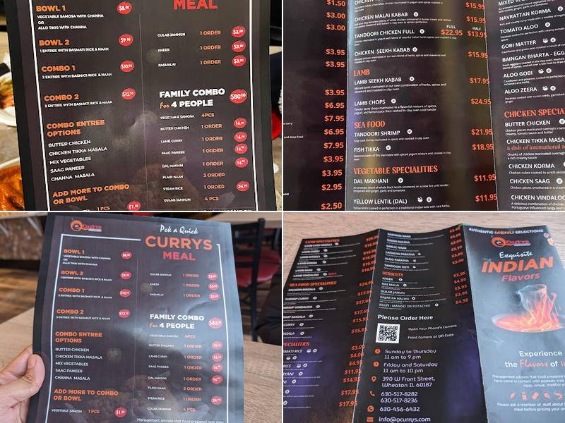 Qcurrys Indian Kitchen Menu