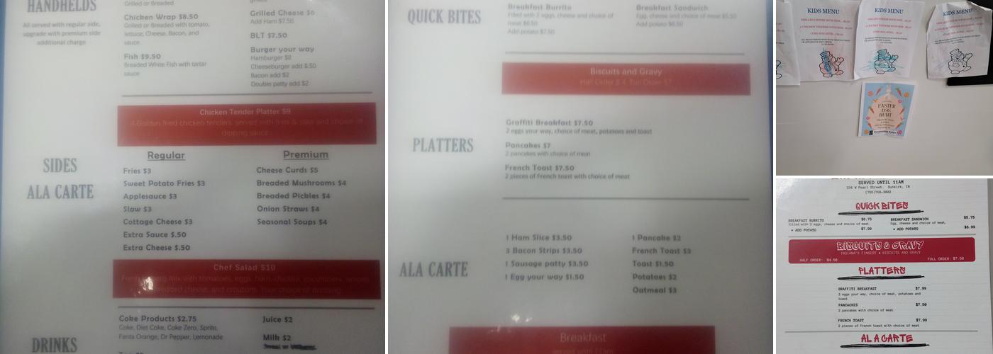 Graffiti Grill Menu
