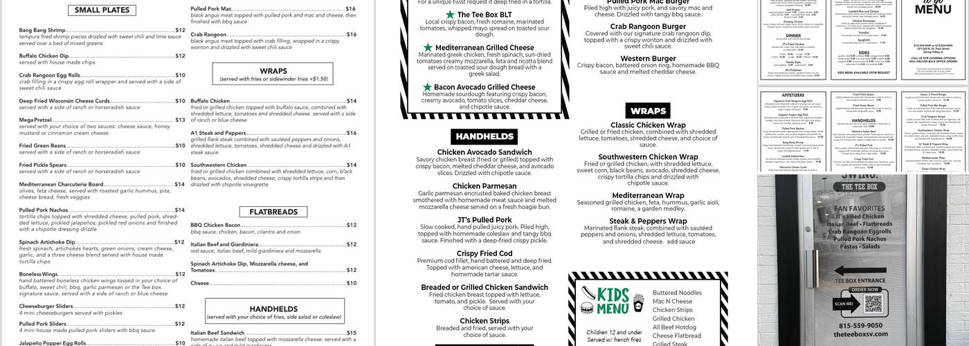 The Tee Box Menu