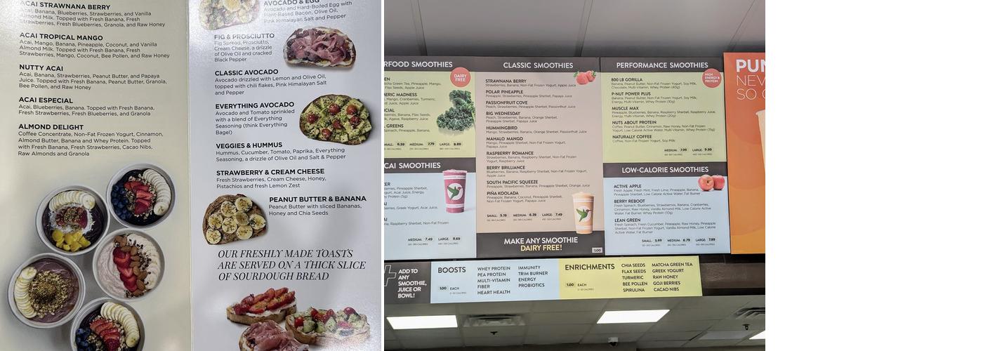 Robeks Fresh Juices & Smoothies Menu