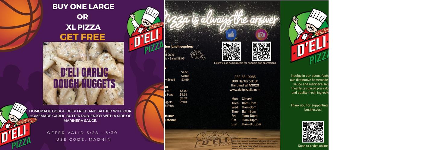 D'Eli Pizza Menu